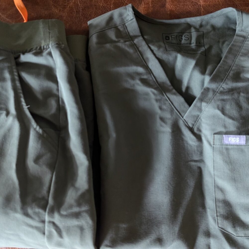 Olive green women Fig Scrub set